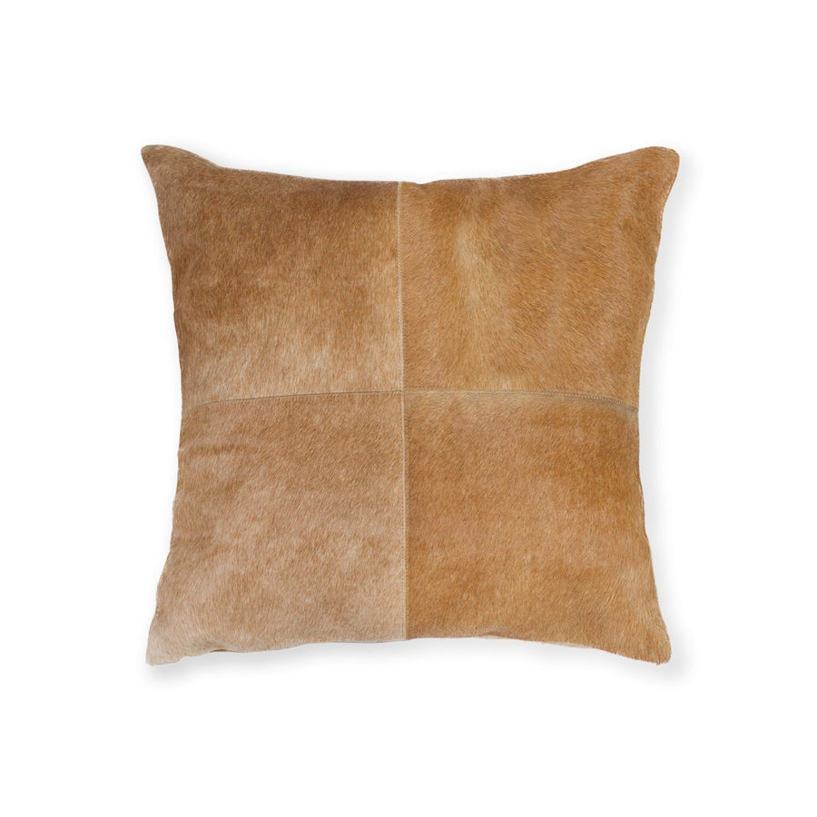 Natural Torino Cowhide Pillow Tan 18"x18" Image 1