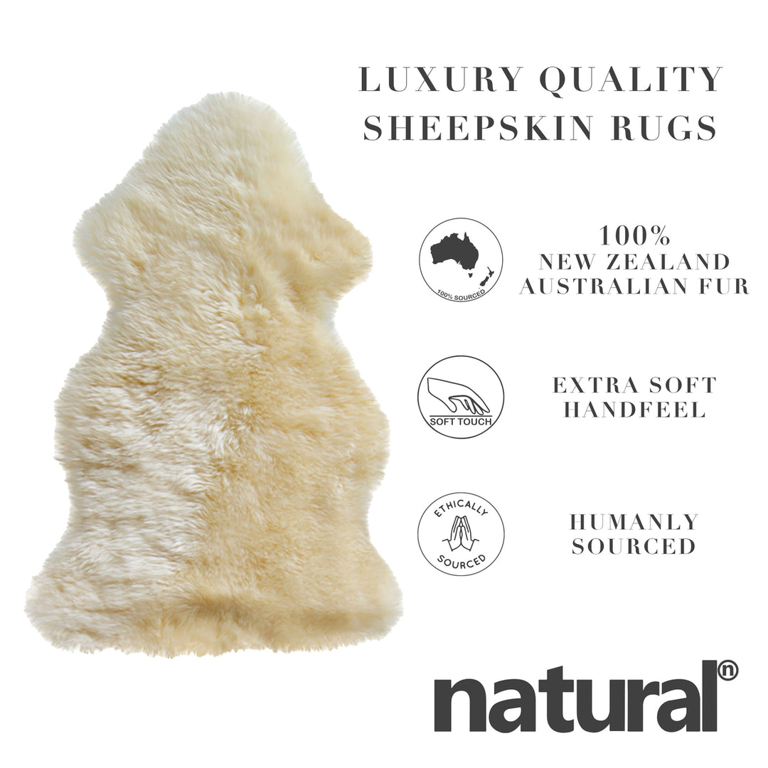 Natural Zealand Sheepskin Rug Gold 2x3 Feet Soft Hypoallergenic Indoor Use Image 4