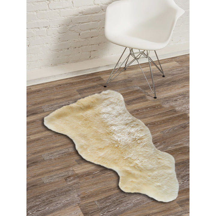 Natural Zealand Sheepskin Rug Gold 2x3 Feet Soft Hypoallergenic Indoor Use Image 5