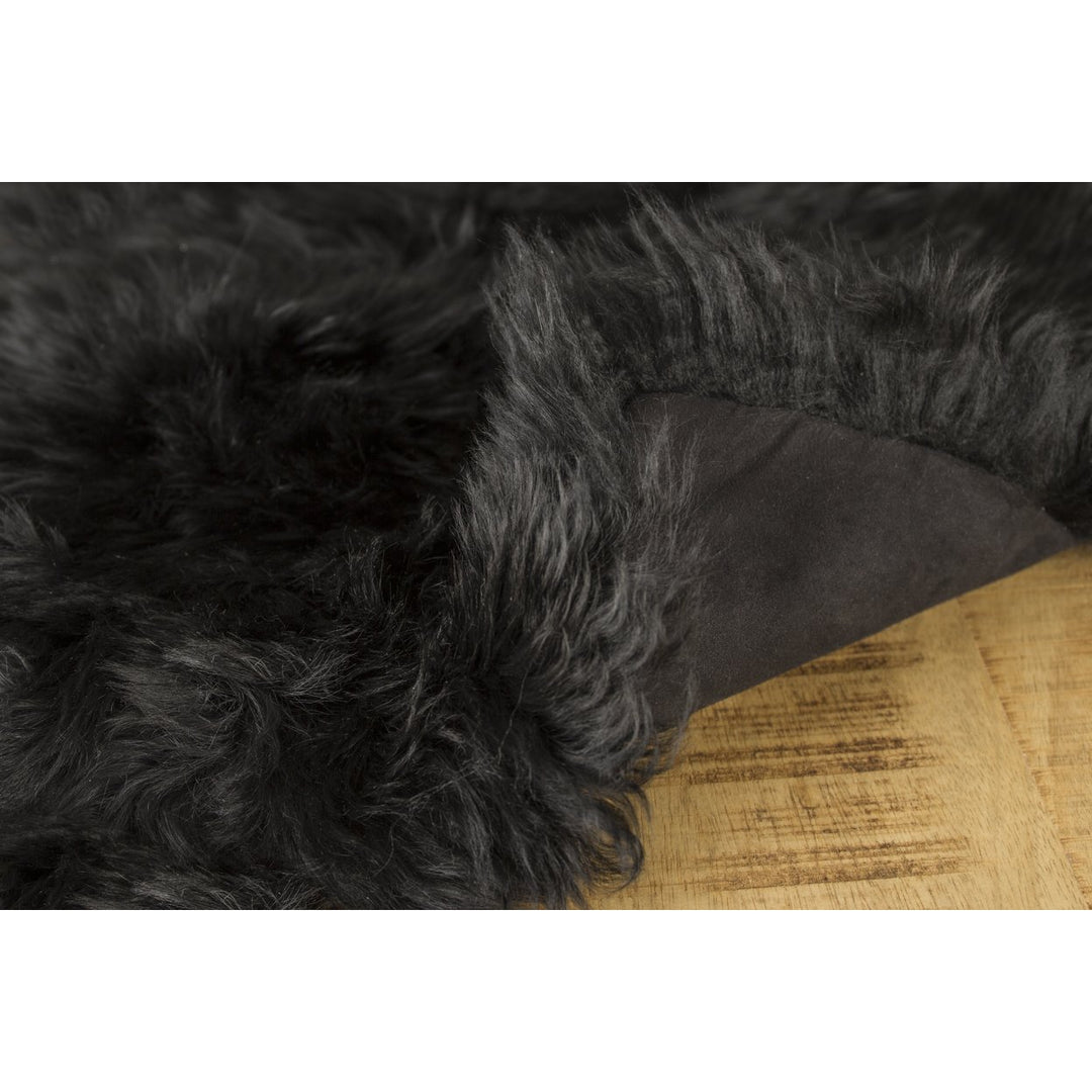 Zealand Sheepskin Pillow 12x20 Black Soft Decorative 1 Piece Image 8