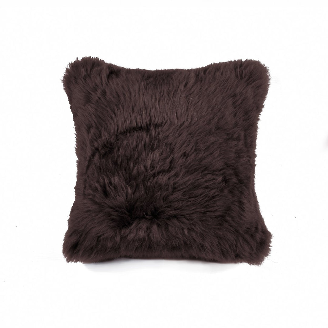 Zealand Sheepskin Pillow 12x20 Black Soft Decorative 1 Piece Image 11