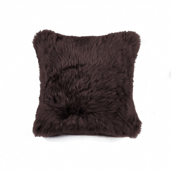 Zealand Sheepskin Pillow 12x20 Black Soft Decorative 1 Piece Image 11