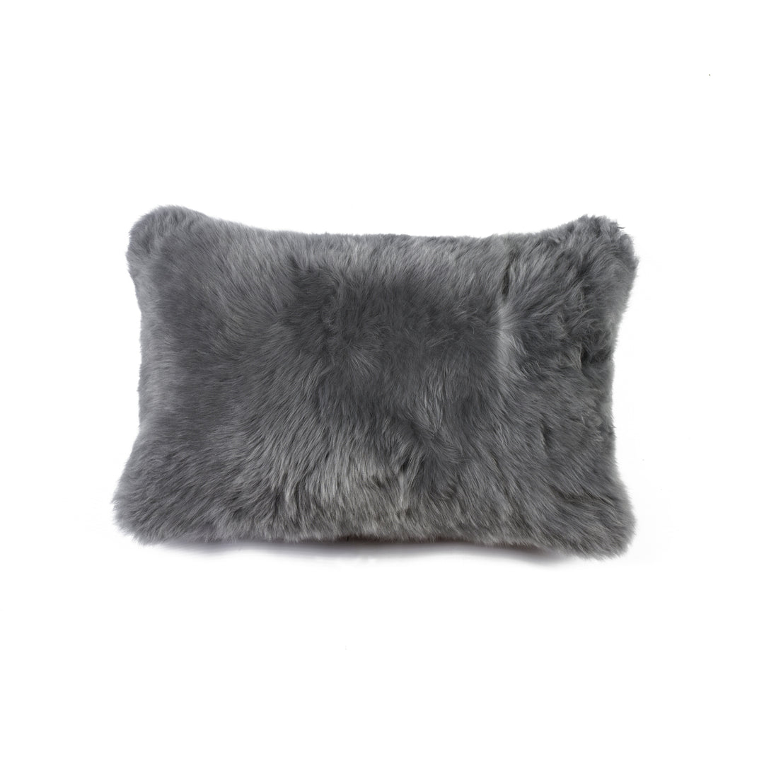 Zealand Sheepskin Pillow Gray 18x18 Natural 100% Sheepskin 1-Piece Image 9