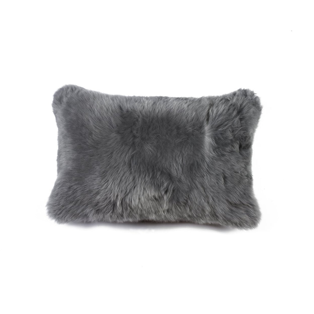 Zealand Sheepskin Pillow Gray 18x18 Natural 100% Sheepskin 1-Piece Image 1