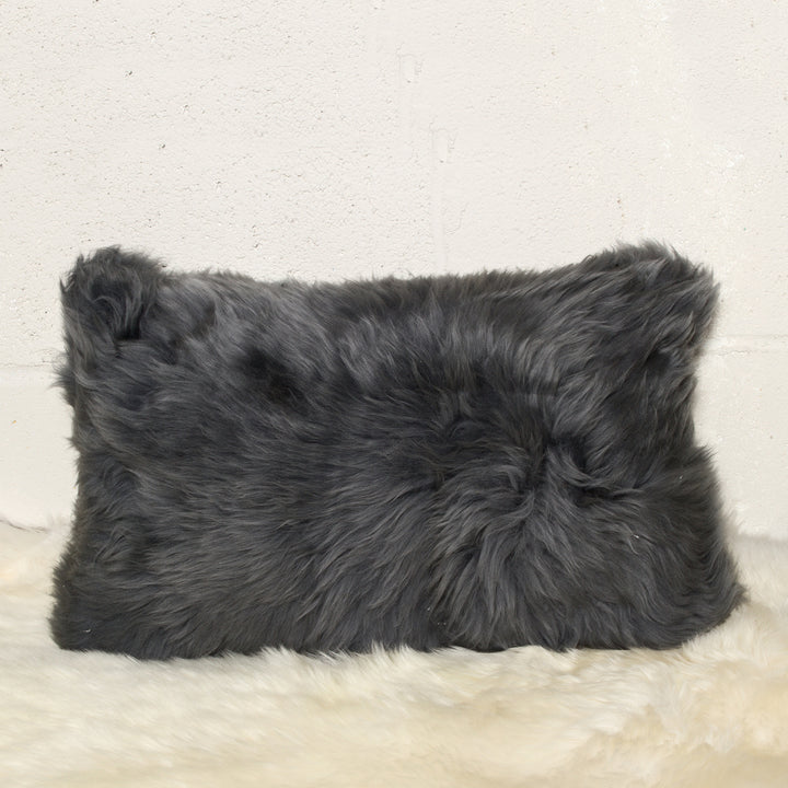 Zealand Sheepskin Pillow 2 Pack 12x20 Grey Soft Natural Image 4