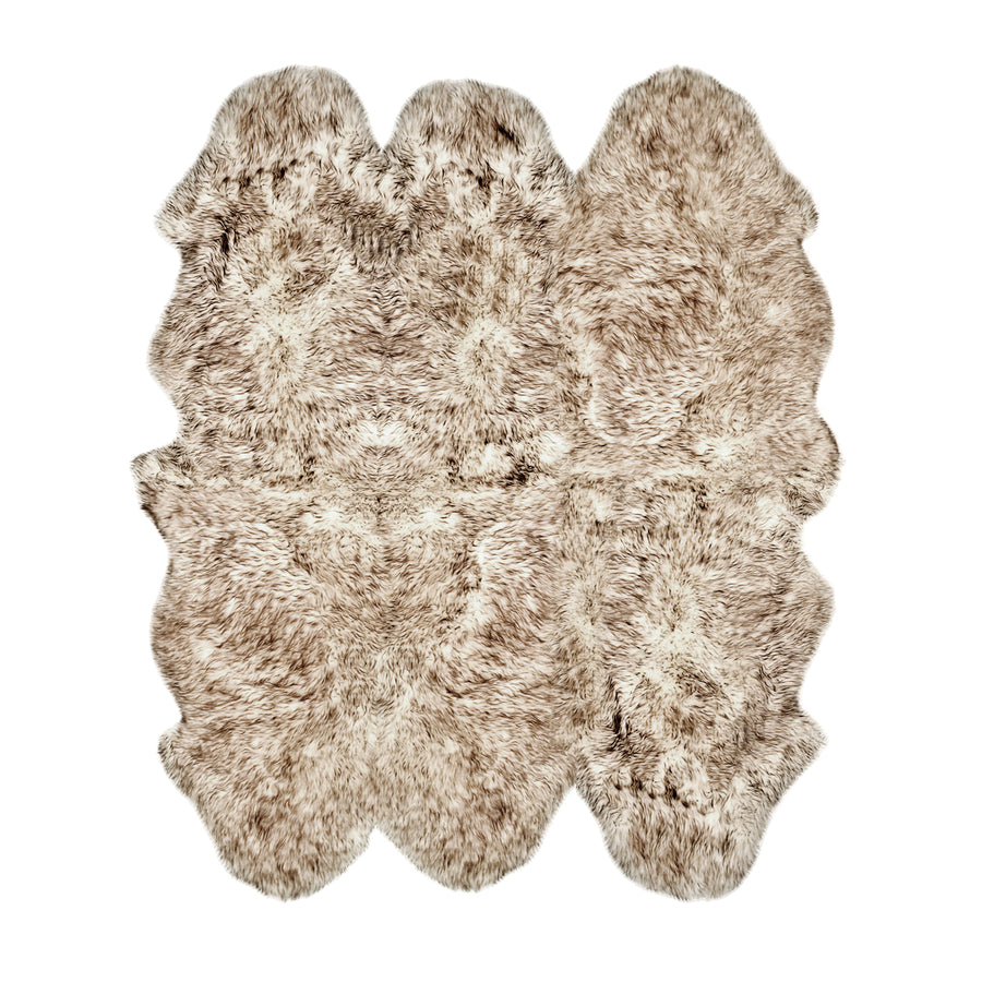 Natural Sheepskin Rug 5x6 Zealand Wool Hypoallergenic Plush Image 1