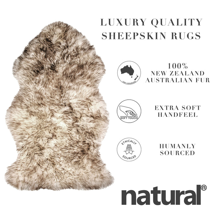 Natural Sheepskin Rug 2x3 Feet Zealand Hypoallergenic 1 Piece Image 4