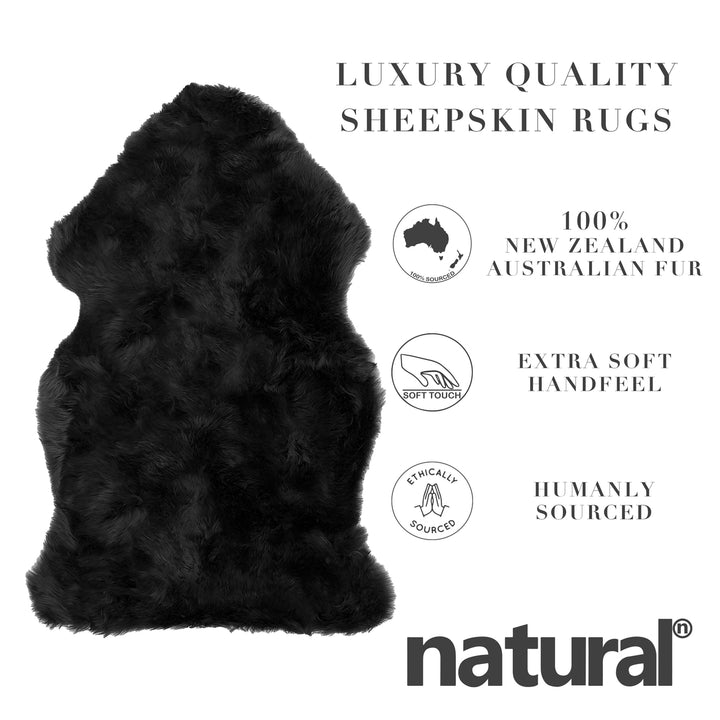 Zealand Sheepskin Single Rug 2x3 Natural Color Hypoallergenic Soft Plush Image 4