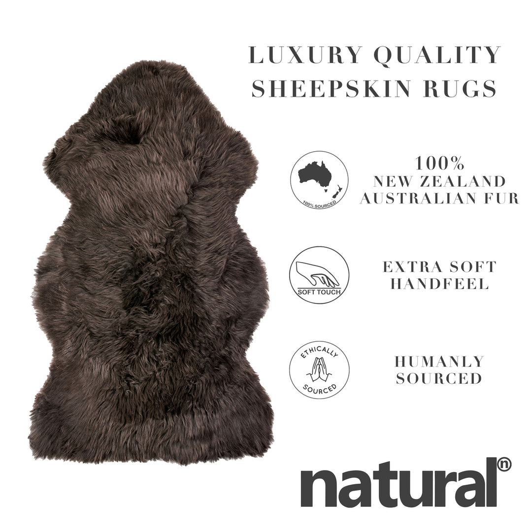 Zealand Sheepskin Single Rug 2x3 Natural Color Hypoallergenic Soft Plush Image 10