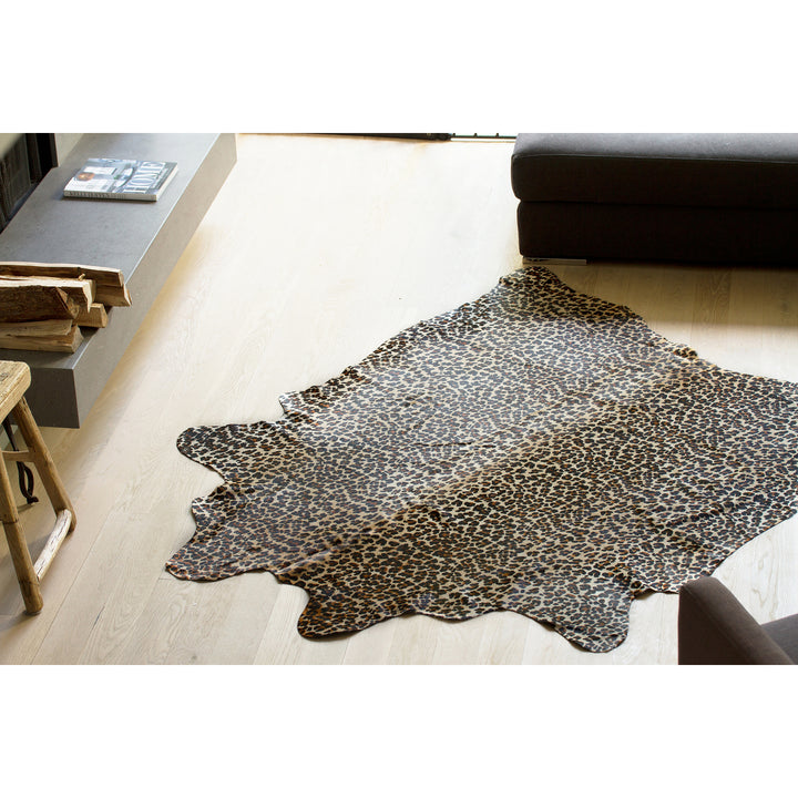 Togo Cowhide Rug Cheetah Natural Brown 6x7 Foot Area Rug 1 Piece Image 7