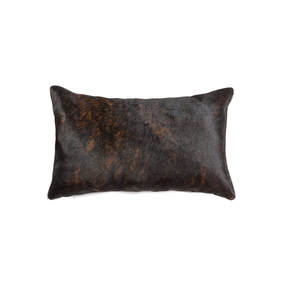 Torino Cowhide Pillow 12x20 Chocolate Natural 1 Piece Decorative Pillow Image 1