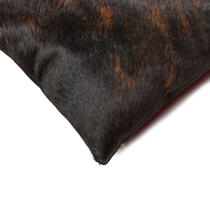 Torino Cowhide Pillow 12x20 Chocolate Natural 1 Piece Decorative Pillow Image 2