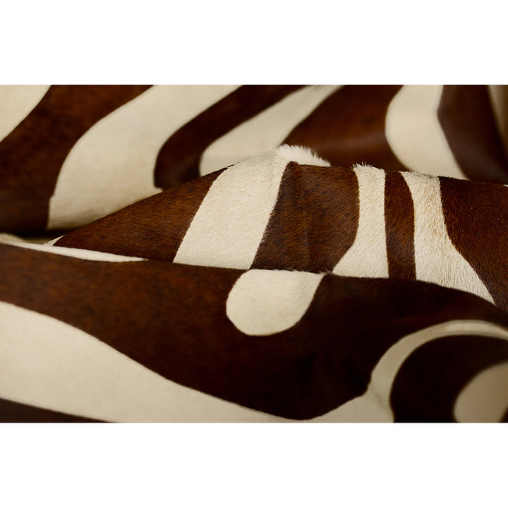 Togo Cowhide Rug 6x7 Zebra Black Off-White Natural 1-Piece Image 7