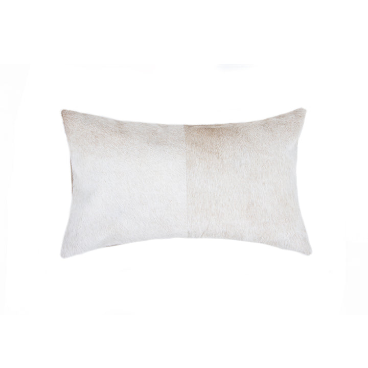 Natural Torino Cowhide Pillow 12x20 Inch Real Leather Accent Pillow Image 1