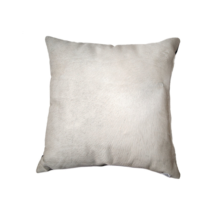 Natural Torino Cowhide Pillow 18x18 Off White 1-Piece Couch Accent Image 1