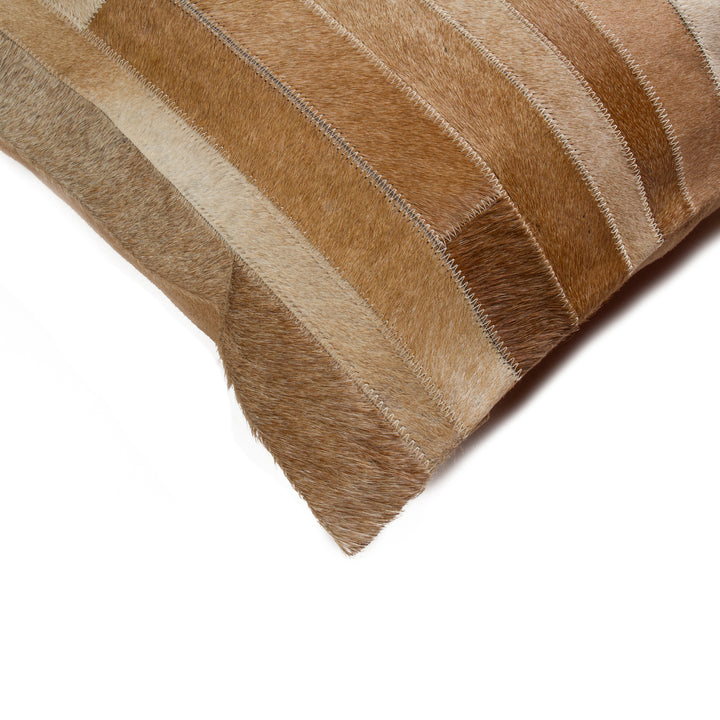 Natural Torino Madrid Cowhide Pillow Tan 18x18 Inches 1-Piece Image 2