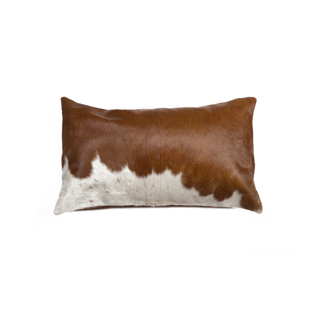 Torino Cowhide Pillow 12x20 Black and White Natural 1 Piece Image 1