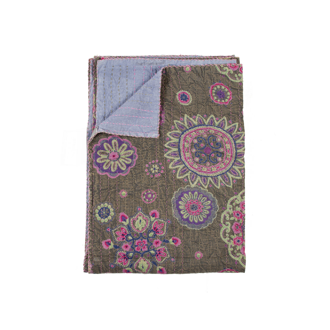 Taj Hotel Home Decor Kantha Cotton Throw | 1-Piece | 50"x70" | 3 Image 5