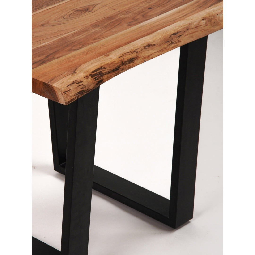 Handmade Eco-Friendly Vintage Acacia Wood and Iron Square Table 26"x26"x24" From BBH Homes Image 4