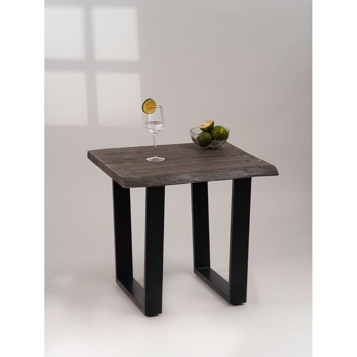 Handmade Eco-Friendly Vintage Acacia Wood and Iron Square Table 26"x26"x24" From BBH Homes Image 1