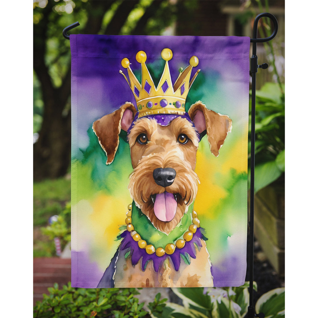 Airedale Terrier King of Mardi Gras Garden Flag Image 3