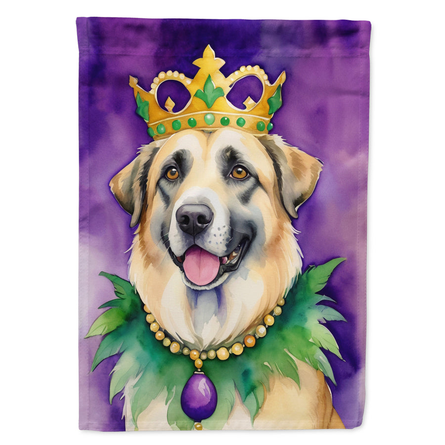 Anatolian Shepherd Dog King of Mardi Gras Garden Flag Image 1