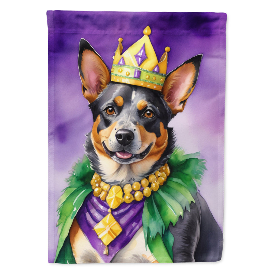 Australian Cattle Dog King of Mardi Gras Garden Flag Image 1