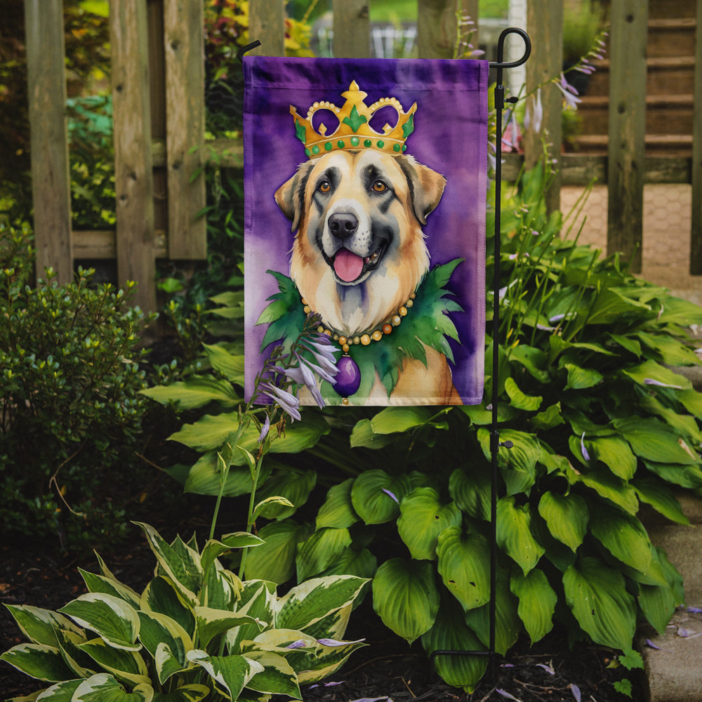 Anatolian Shepherd Dog King of Mardi Gras Garden Flag Image 2