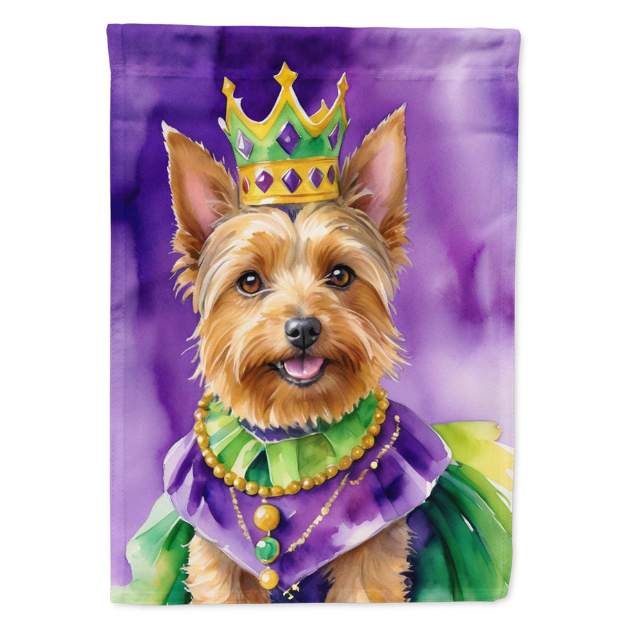 Australian Terrier King of Mardi Gras Garden Flag Image 1