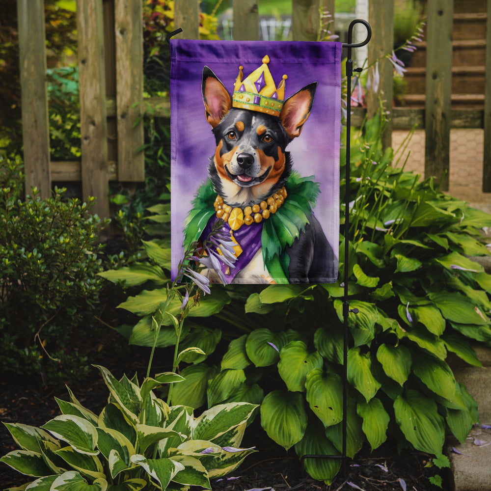 Australian Cattle Dog King of Mardi Gras Garden Flag Image 2