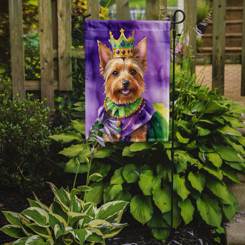 Australian Terrier King of Mardi Gras Garden Flag Image 2