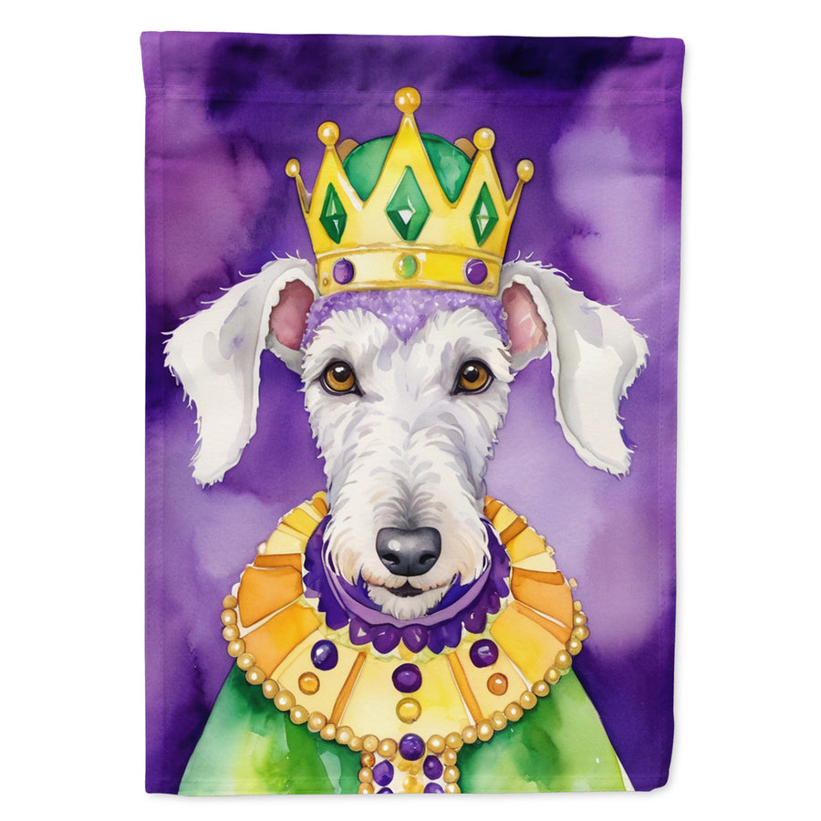 Bedlington Terrier King of Mardi Gras Garden Flag Image 1