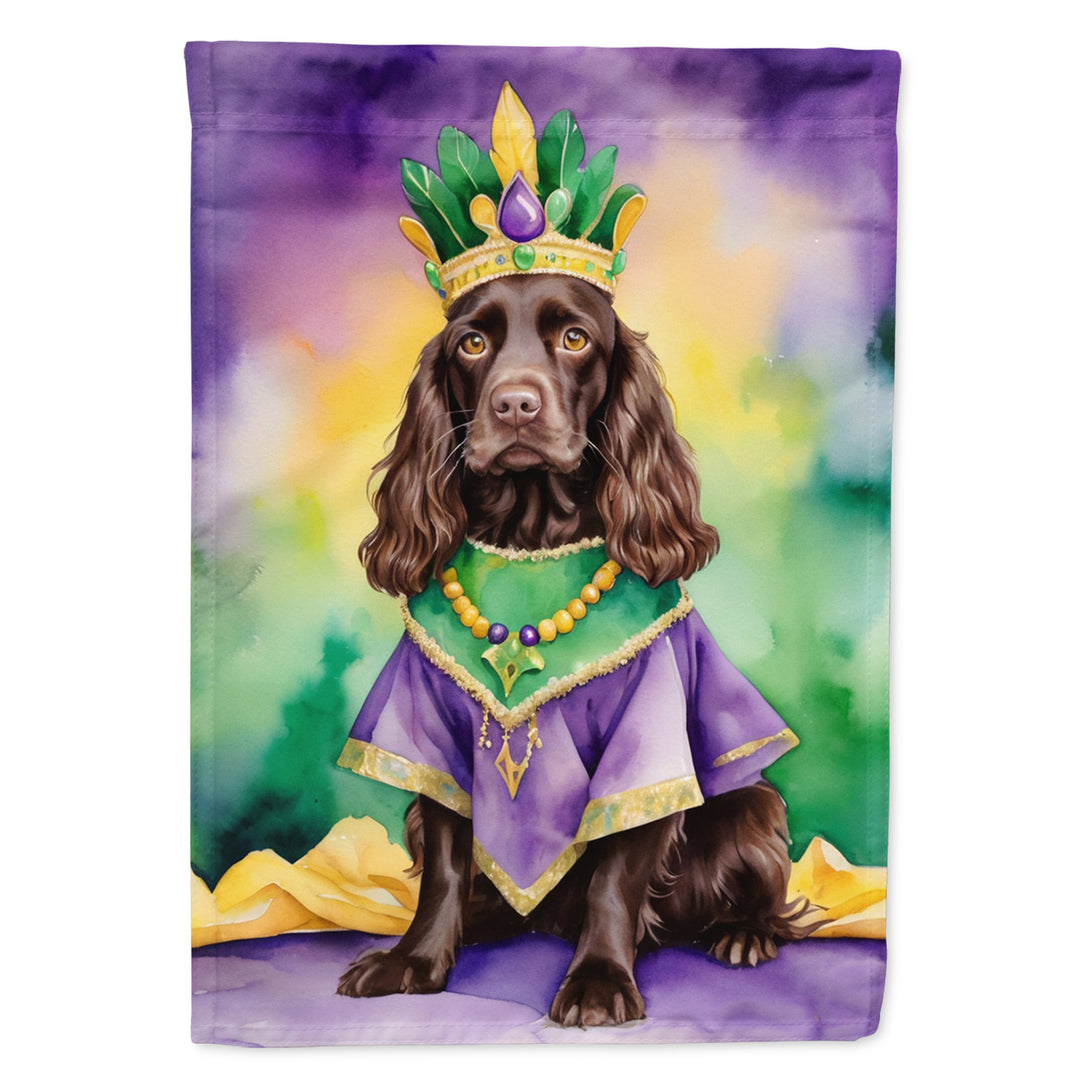 Boykin Spaniel King of Mardi Gras Garden Flag Image 1