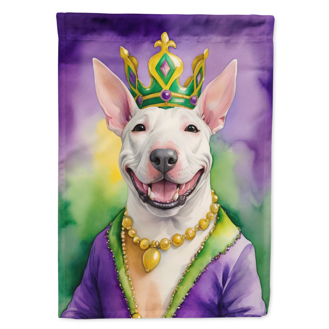 Bull Terrier King of Mardi Gras Garden Flag Image 1