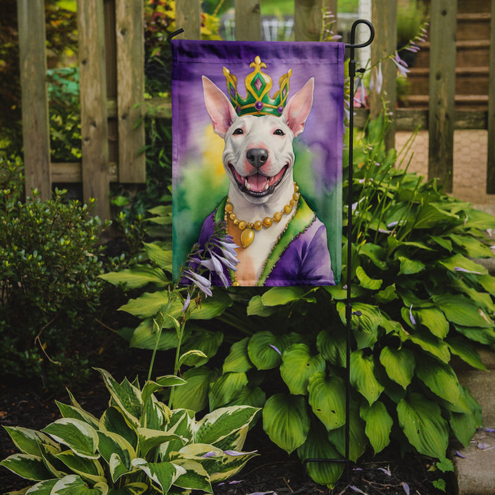 Bull Terrier King of Mardi Gras Garden Flag Image 2