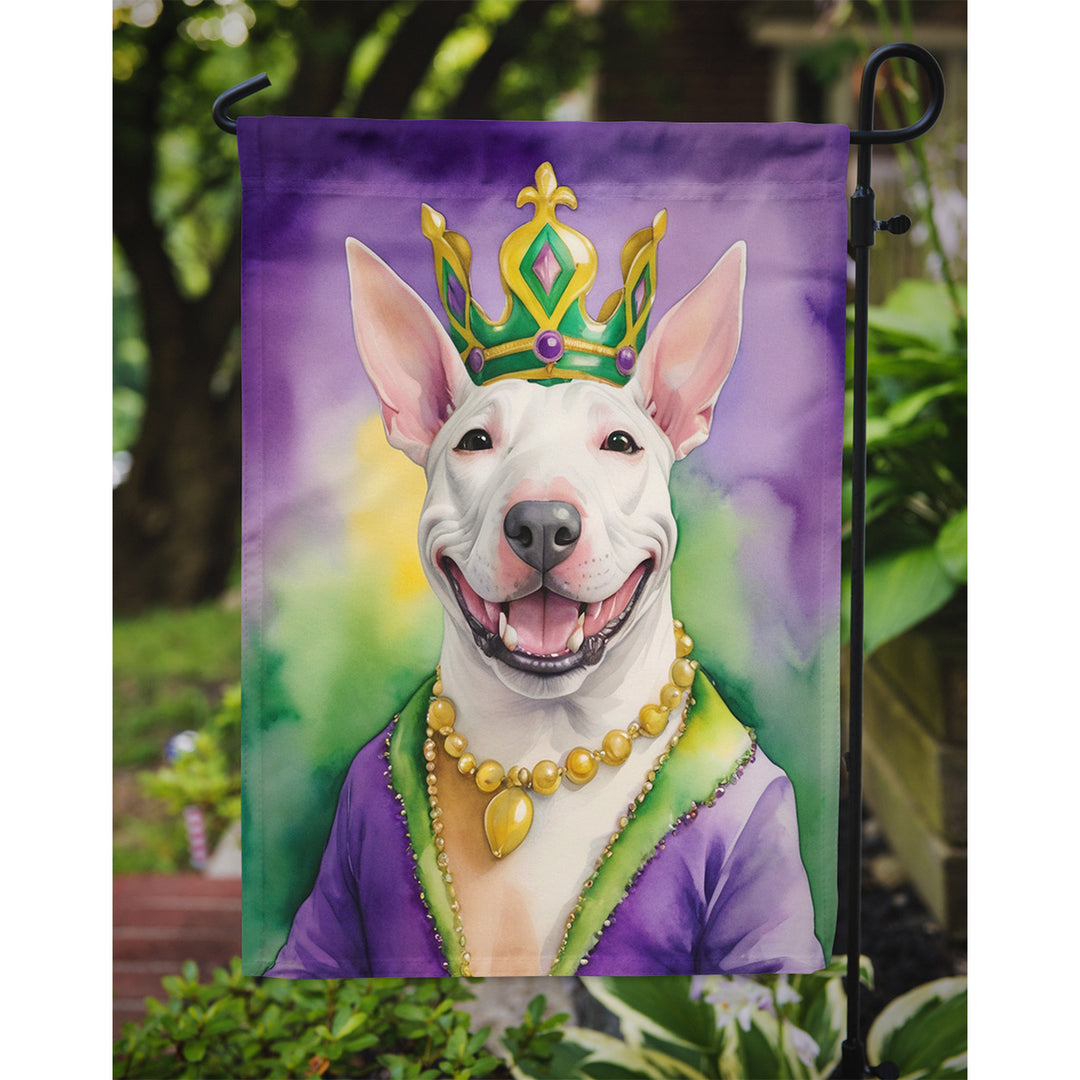 Bull Terrier King of Mardi Gras Garden Flag Image 3