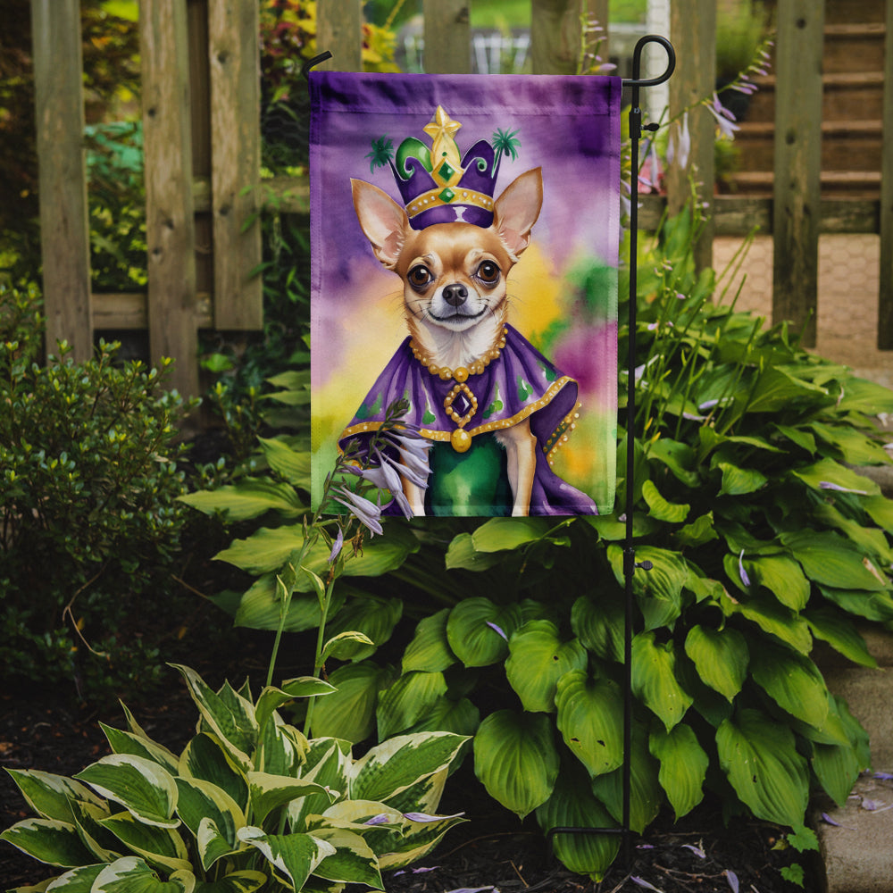 Chihuahua King of Mardi Gras Garden Flag Image 2