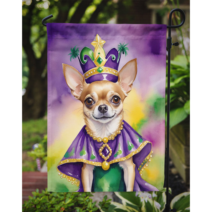 Chihuahua King of Mardi Gras Garden Flag Image 3