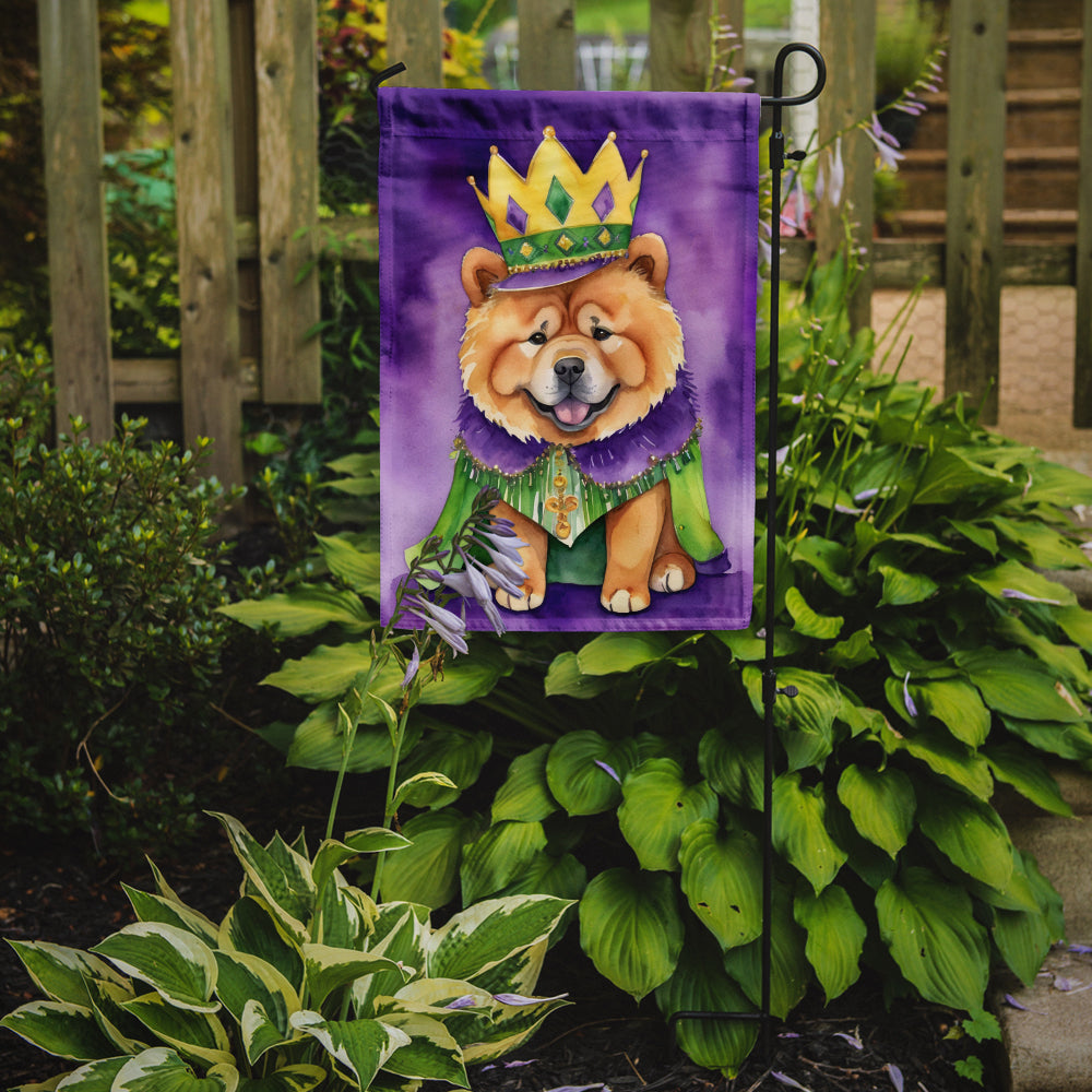 Chow Chow King of Mardi Gras Garden Flag Image 2