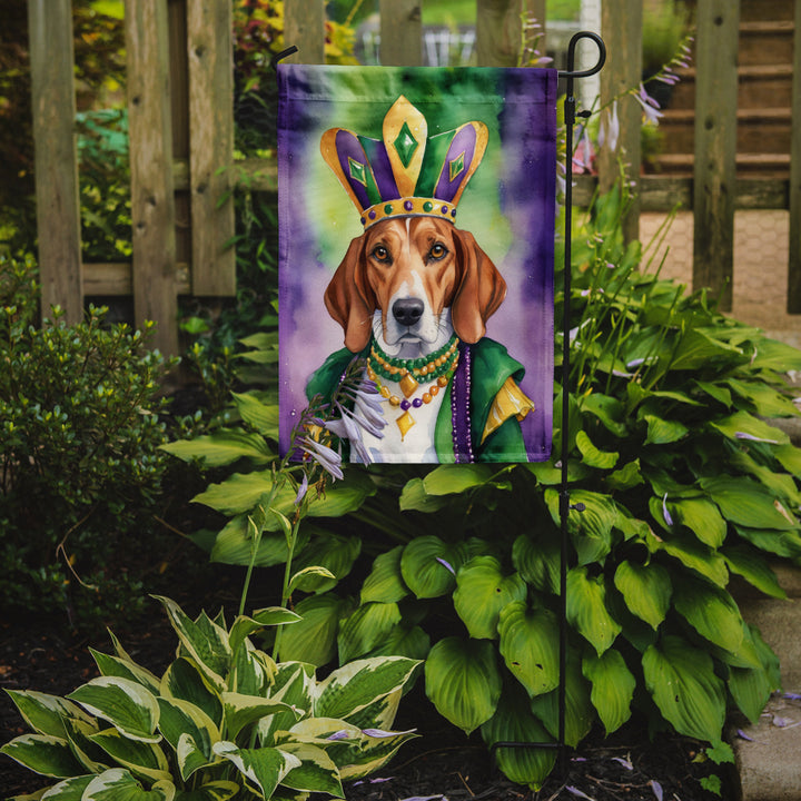 English Foxhound King of Mardi Gras Garden Flag Image 2