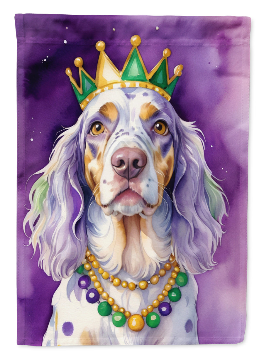 English Setter King of Mardi Gras Garden Flag Image 1