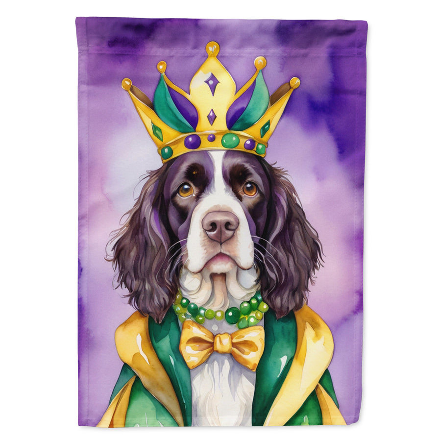 English Springer Spaniel King of Mardi Gras Garden Flag Image 1