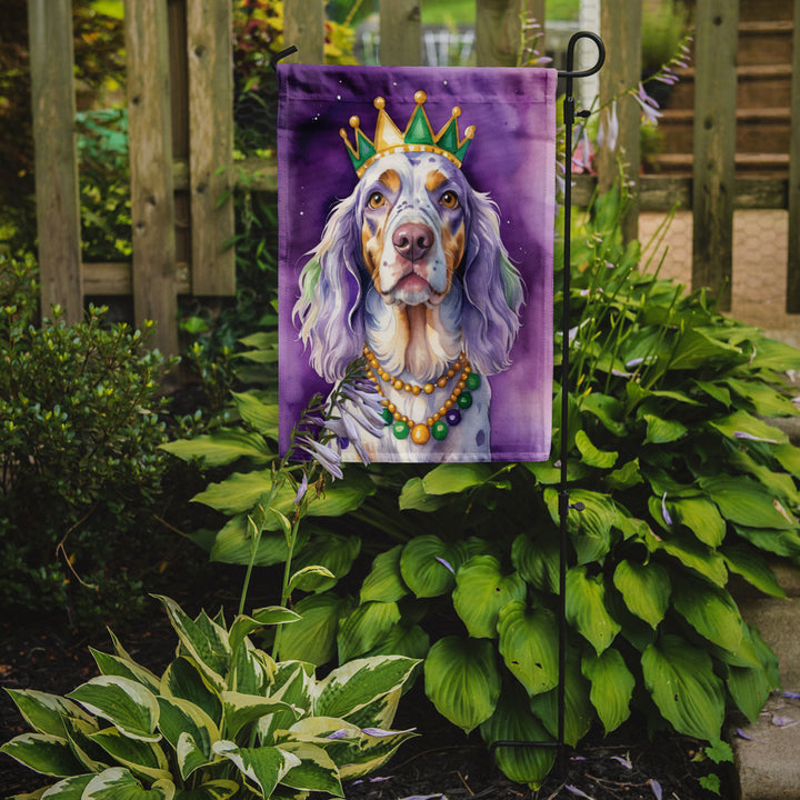 English Setter King of Mardi Gras Garden Flag Image 2