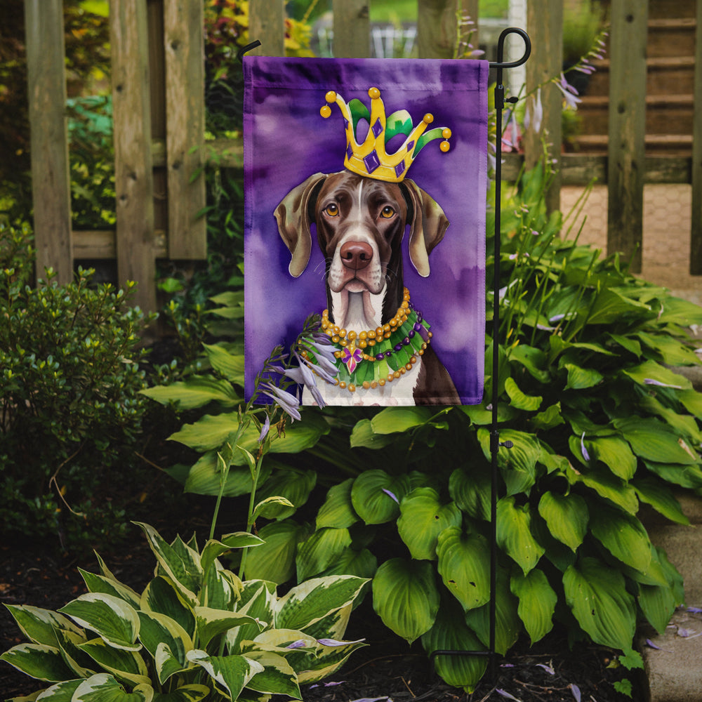 German Shorthaired Pointer King of Mardi Gras Garden Flag Image 2