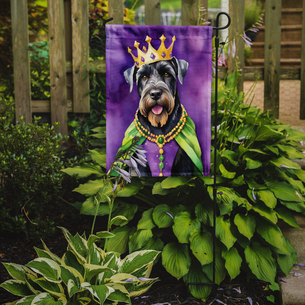 Giant Schnauzer King of Mardi Gras Garden Flag Image 2