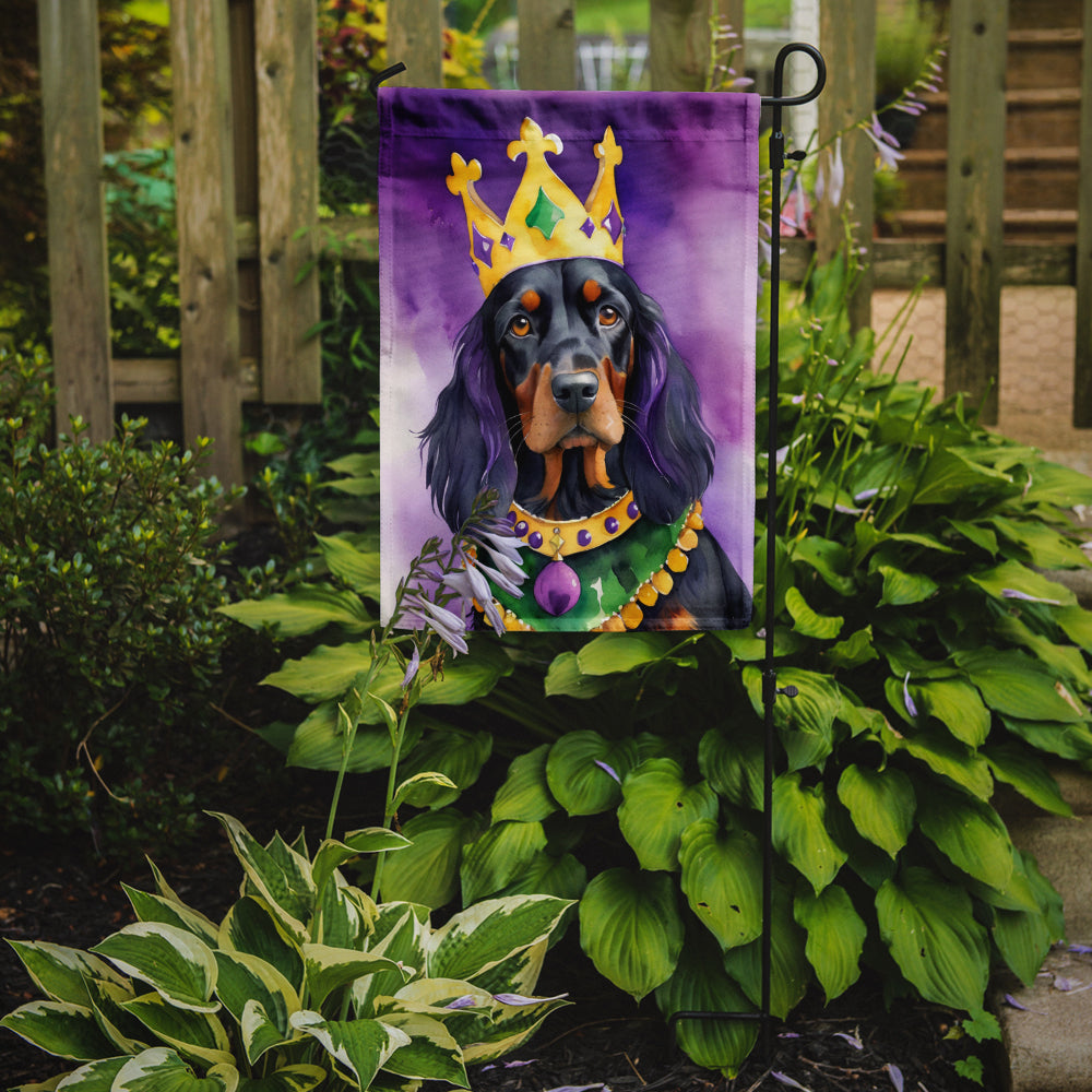 Gordon Setter King of Mardi Gras Garden Flag Image 2