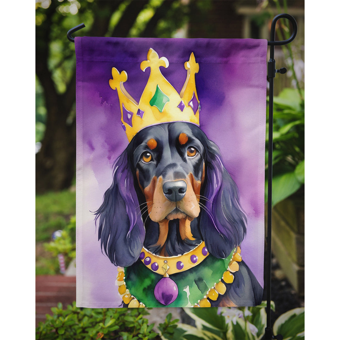 Gordon Setter King of Mardi Gras Garden Flag Image 3