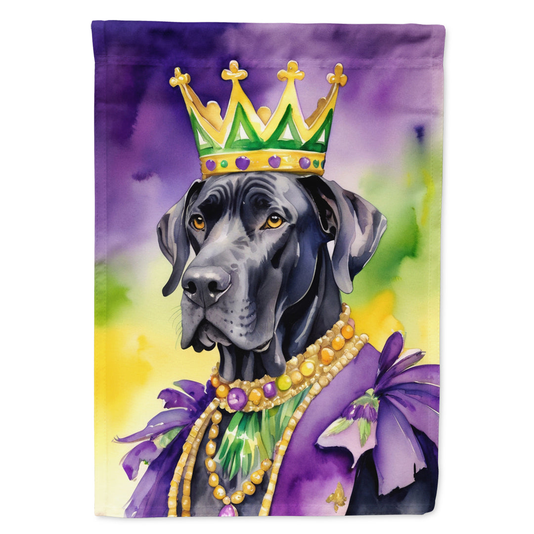 Great Dane King of Mardi Gras Garden Flag Image 1