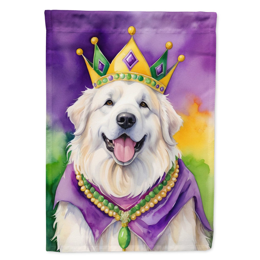 Great Pyrenees King of Mardi Gras Garden Flag Image 1