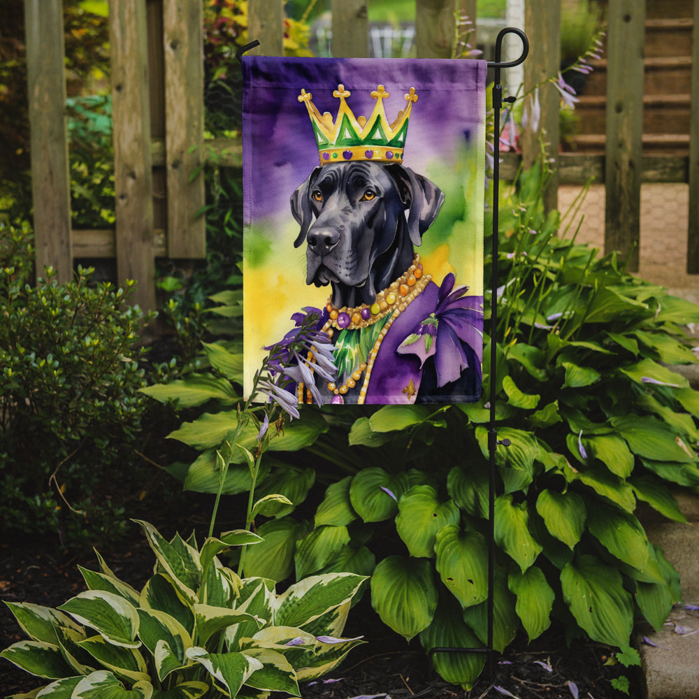 Great Dane King of Mardi Gras Garden Flag Image 2